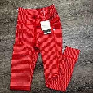 Halara High Waisted Drawstring Striped Yoga Leggings with Pockets size small